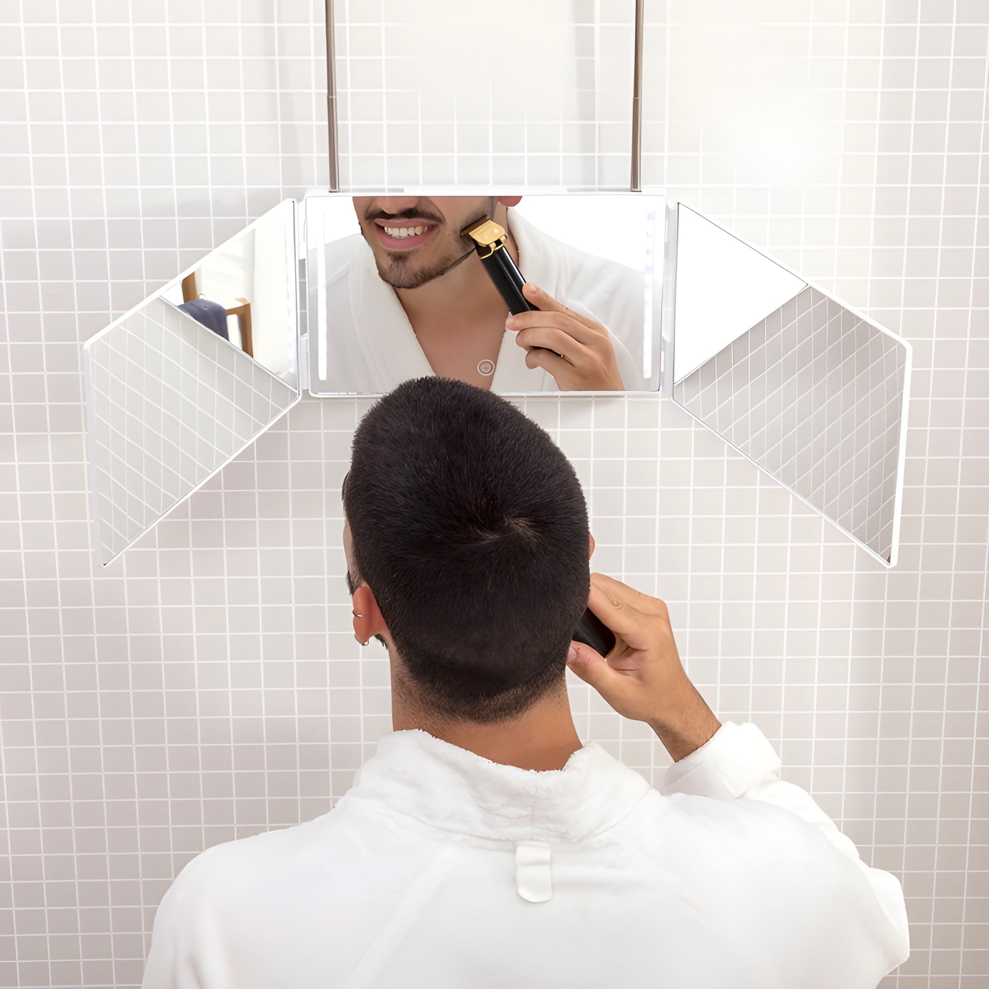 Badezimmerspiegel mit LED-Licht und 360 ° -Sicht SelfKut