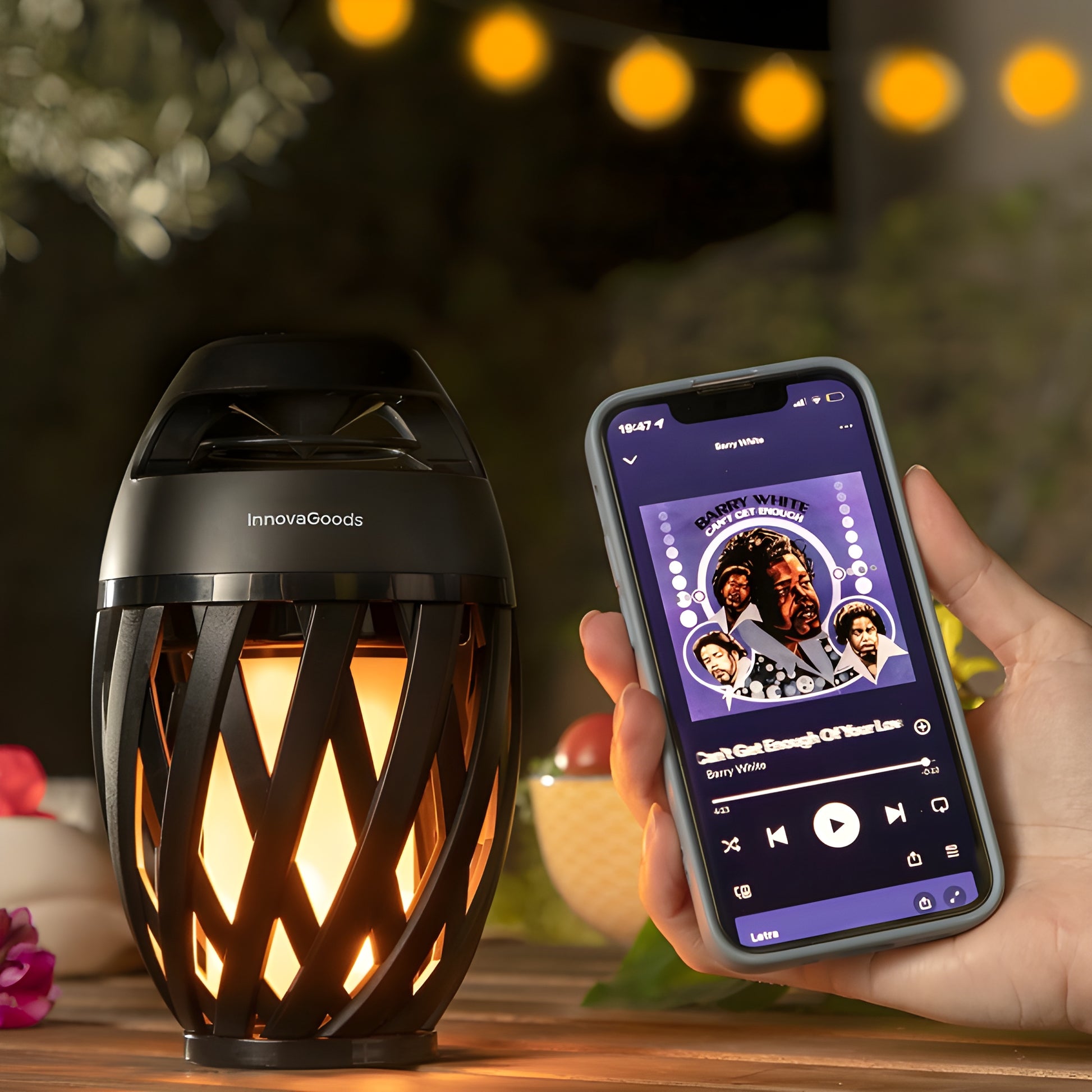 Kabelloser Lautsprecher mit LED-Flammeneffekt Spekkle