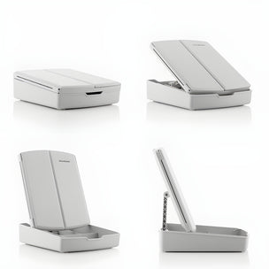 Klappbarer spiegel mit led und 3-in-1-make-up-organizer