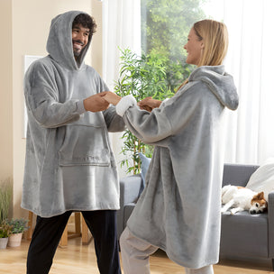 Übergroßes mit Fleece gefütterte Kapuzendecke