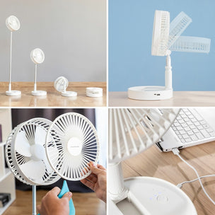 faltbarer wiederaufladbarer 3-in-1-ventilator fandle ø7,7'' 7200 mah